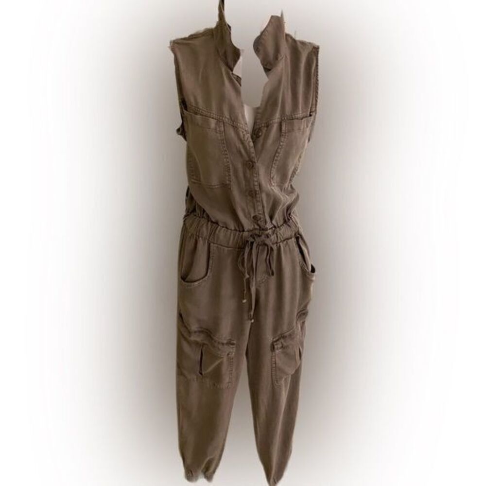 Young Fabulous and Broke Jumpsuit- XS khaki  , tencel